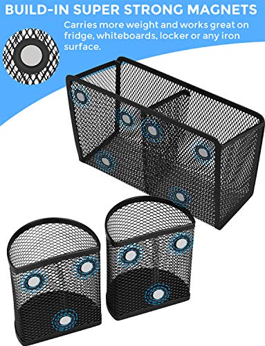 VICNOVA Magnetic Pencil Holder, Metal Strong Magnet Pen Cup Magnetic Marker Storage Basket Organizer to Hold Whiteboard Refrigerator Fridge Locker Accessories Teacher Must Haves Classroom Supplies - Image 7